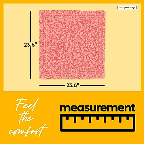 Womens Neck Scarf 23"x23" Small Square Organic Cotton | Headband Scarf Bandana Wrap Head Scarf Breathable Lightweight4