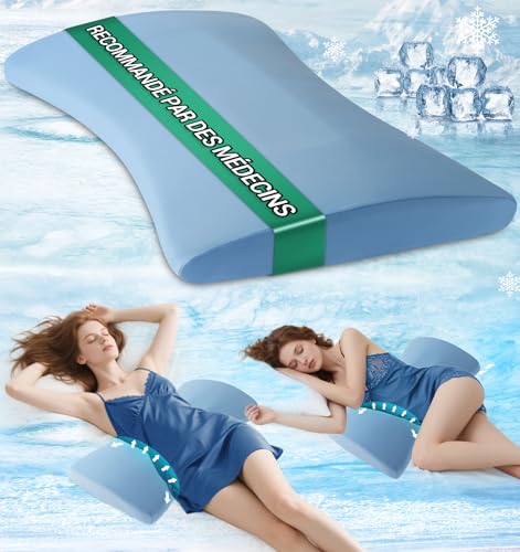 Hypuno Coussin Lombaire orthopédique - Soutien Lombaire Ergonomique en Mousse à mémoire de Forme pour lit et canapé - Soulagement du Bas du Dos - Housse rafraîchissante Amovible et Lavable