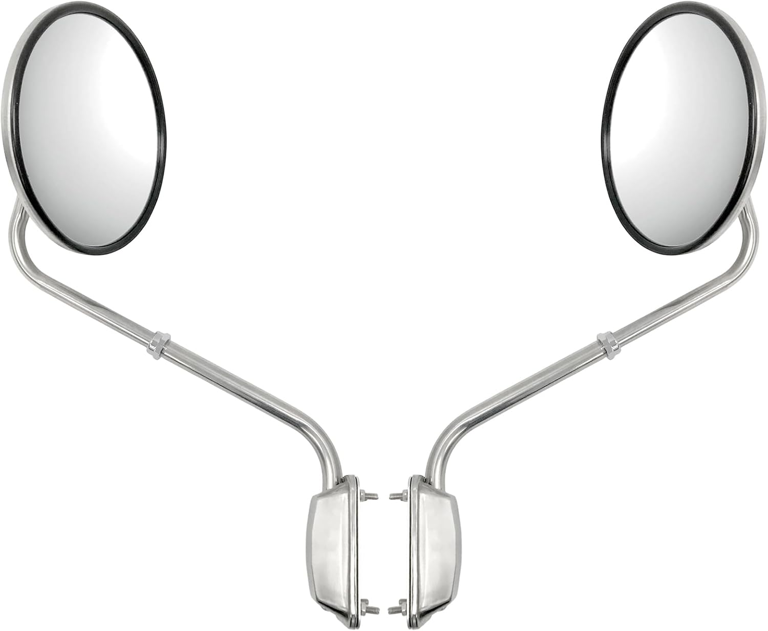 Hood Mirror for Trucks - 8" Mirror with 304 Stainless Steel Arm LH & RH Fits Freightliner, Compatible with Kenworth, Compatible with Peterbilt, Fits Volvo and Various Others - Mounting Kits Included