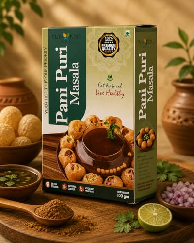Image of SUNRISE Impex Pani Puri Masala 100g | Flavourful Golgappa Masala Powder | Authentic Street Style Indian Chaat Spice Mix for Pani Puri, Golgappa & Chaat