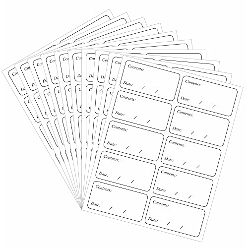 Hycodest 100 Stück Kühlschrank-Etiketten, 30 x 60 mm Gefrieretiketten leicht abziehbar Keine klebrigen Rückstände, entfernbare Etiketten Cover