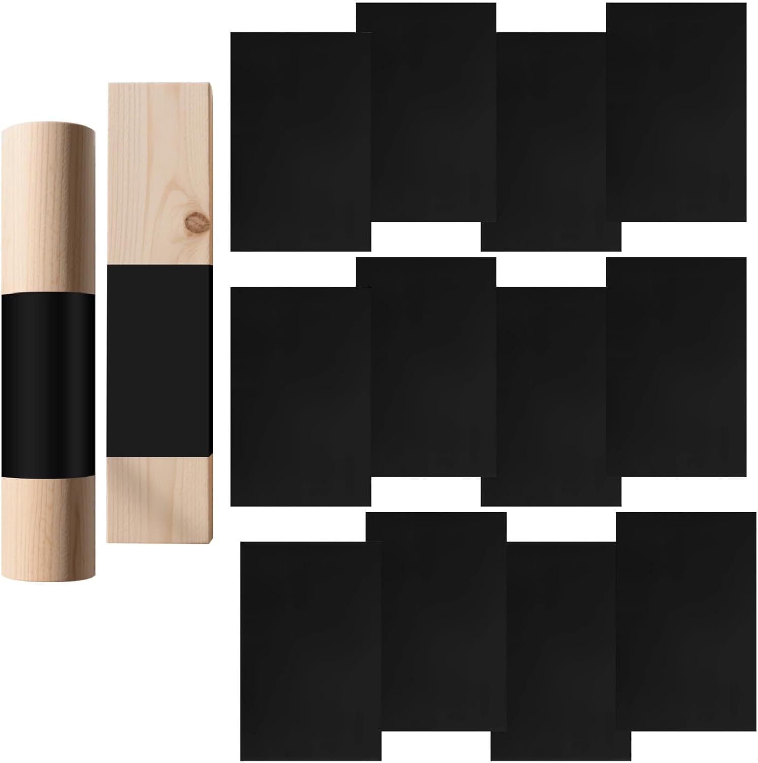 12 Pcs PVC Protective Sleeves for Black Wood Fence Posts, Dimensions 43 X 30 Cm, Rot and Corrosion Prevention
