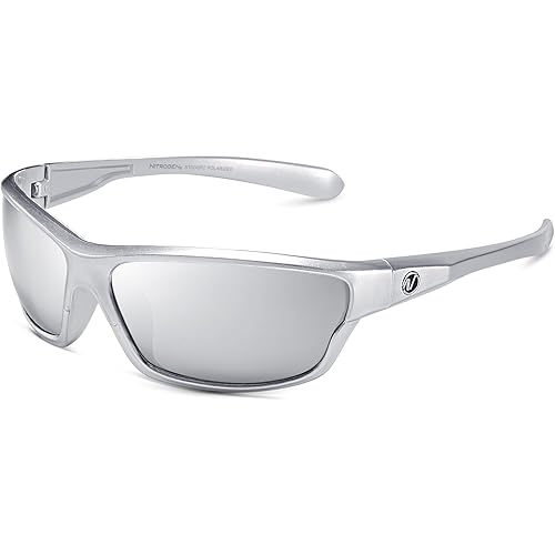 Nitrogen Polarized Wrap Around Sport Sunglasses for Men Women UV400 Protection Sun Glasses