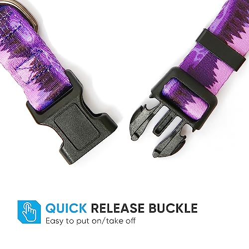 Image of HEELE Dog Collar, Adjustable Soft Dog Collar for Small Medium Large Dogs,Floral Patterned Puppy Collars with Quick Release Buckle S Length 9.84''-14.96'