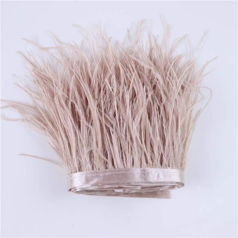 6-18 CM Fluffy Ostrich Feather Trim Fringe Various Ostrich Ribbon Trimming Wedding Dress Craft 1 M vail pink 10-15 CM