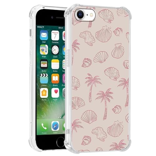 Yoedge Transparente Funda para iPhone 16e/SE 4/SE 2025 Conchas, Aesthetic Motive Lindo Dibujos Carcasa para Mujer, Silicona Parte Trasera PC Case Bumper para iPhone SE 4 6,1