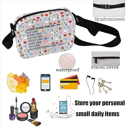 PXTIDY Korean Group Cartoon Crossbody Bag Singer Korean Group Characters Gifts Merch Music Team Members Fan Gift4