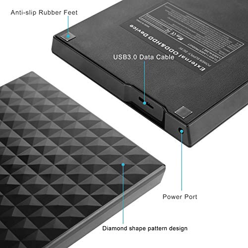 image for LeeKooLuu External DVD Drive USB 3.0 Type-C CD DVD +/-RW Optical Drive
