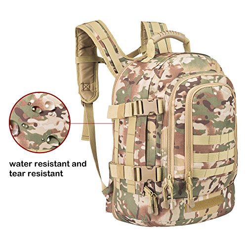 Expandable Adjustable Backpack With Waist Strap 39 - 64 L Large 3 Day Military Tactical Rucksack For Outdoors Hiking Gym Camping Trekking Bug Out Durable Comfortable And Lightweight Molle Assault Bag #TOP2