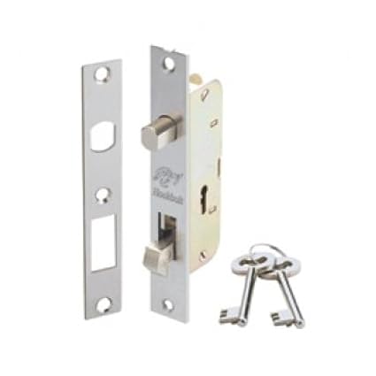 Godrej 4 Lever Locking Mechanism Hook Bolt for Home, Office & Cabinate Doors, Suitable for Left & Right, Inside & Outside Opening Doors, Steel Finish (Silver), Low Carbon Steel