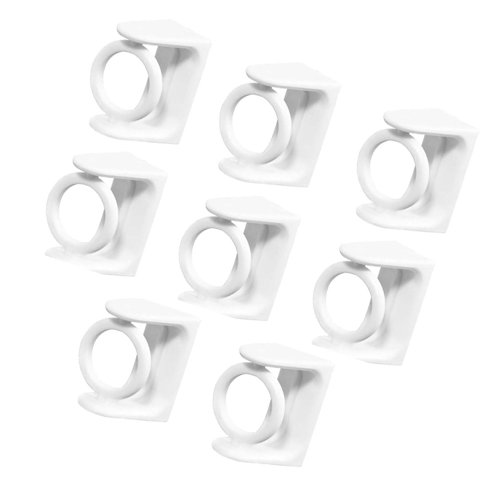 Kaeltsyn Of 8 Rotatable Hooks for Hanging Towels Keys Clothes Curtain Rod Holder Space Saving Storage Rack Denial Drill Wall Fasteners