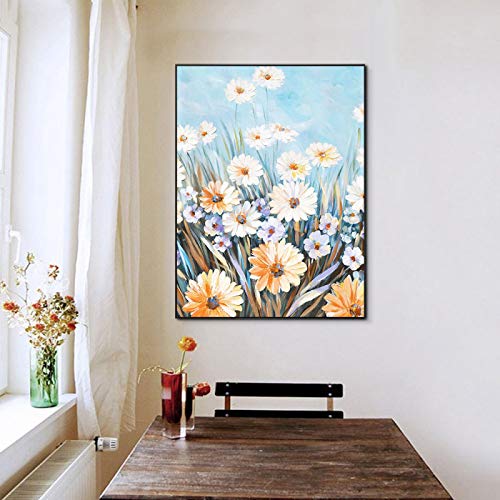 Impression sur toile de fleurs daisy art mural de haute qualité 50x70