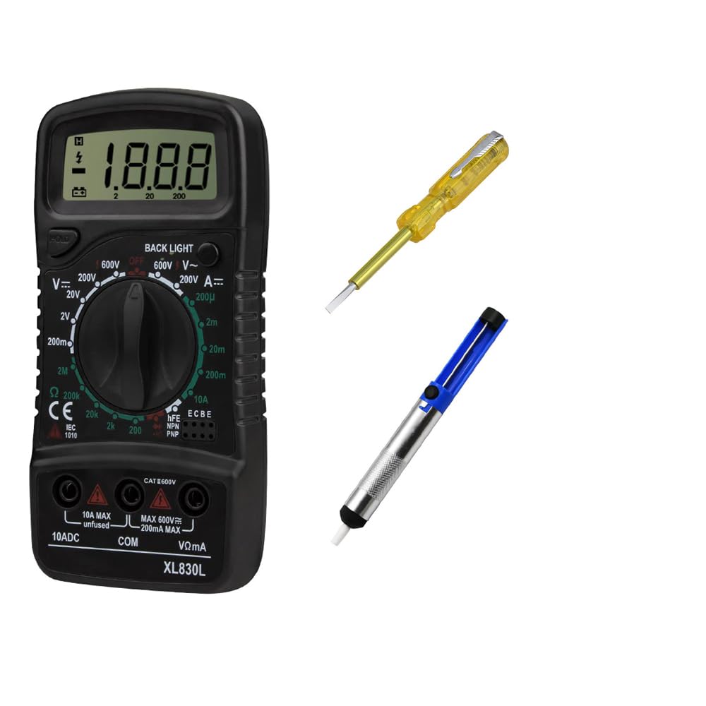Combo of Digital Multimeter DT-830, Voltage Tester & Desoldering Pump for Electronics Repair, Soldering & DIY Projects-image-47