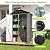 Aoxun Vertical Metal Tool Cabinet 3.5x2FT, 32 Cu.Ft Weatherproof Outdoor Storage Shed with Floor & Adjustable Shelves, Space-Saving Design for Garden, Garage, Patio