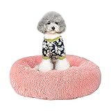 Cozywind Cama para Perros y Gatos,Mascotas Calentito Cojín Redondo Suave de Felpa (50, Rosa)