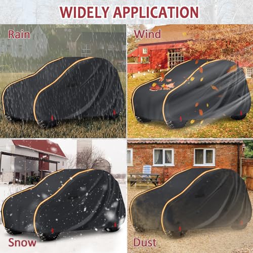 Image of StarknightMT Heavy Duty UTV Cover 2 Seater Waterproof 420D Oxford Windproof | 134 inchx75 inchx62 inch, Compatible with Can Am Maverick X3 Kawasaki CFMOTO RZR Talon, UTV Cover for All-Weather Outdoor Storage