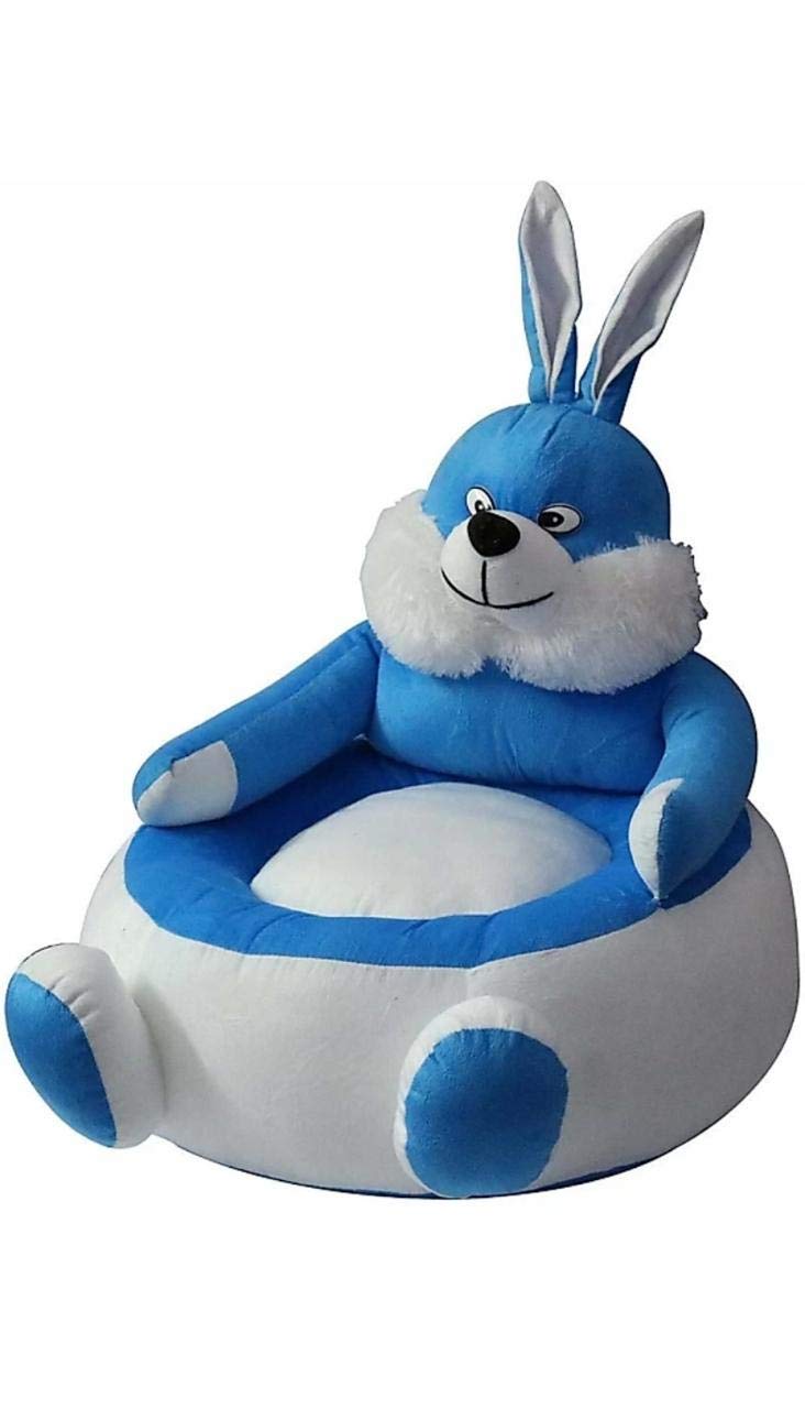 Kids Wonders Velvet Baby Teddy Soft Sofa Seat | Comfortable Soft Cushion Playable Sofa | Blue Bunny