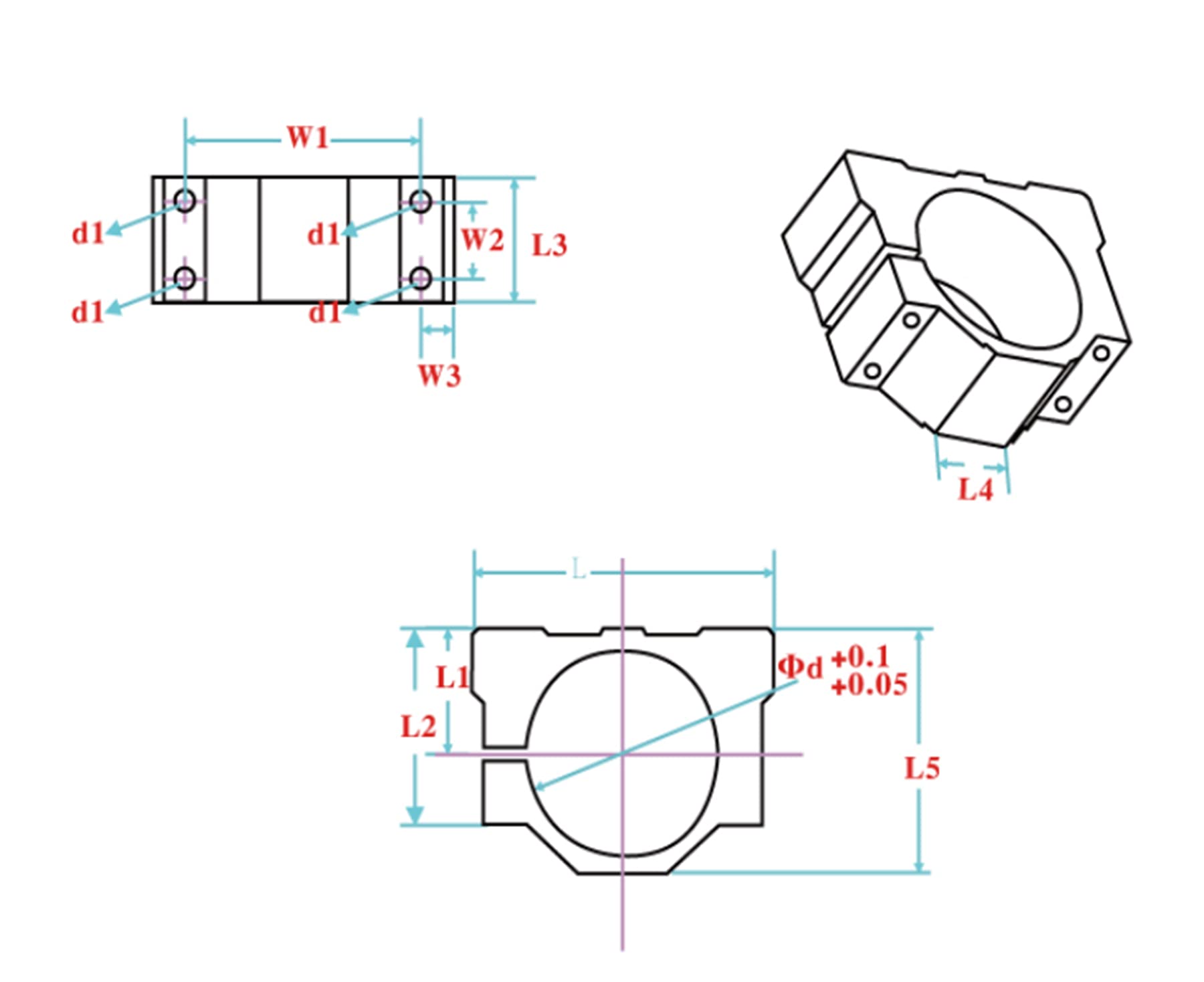 1PC Aluminium spindle 62mm-90mm, Engraving machine parts, shaft connectors, motor mount clamps, motor fixing brackets 62mm-90mm, industrial parts (74mm)
