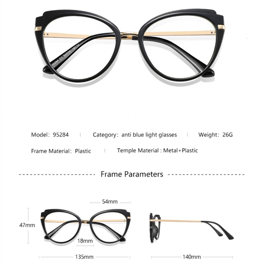 Okulary korekcyjne w stylu retro w kształcie kocich oczu