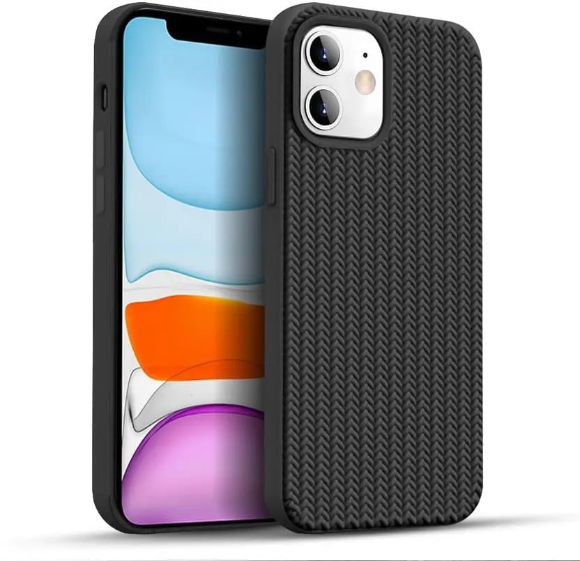 Image of Compatible with iPhone 11 | Premium Textured Microfiber Candy Protective Case | Shock-Absorbing Back Cover with Enhanced Camera Guard (Black)