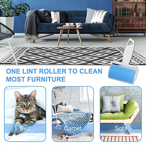 WOWGO 2nd Version Lint Roller, Reusable Washable Pet Hair Remover Lint Roller Cleaner for Clothes, Animal Hairs, Car Seats (2 Large 2 Mini)