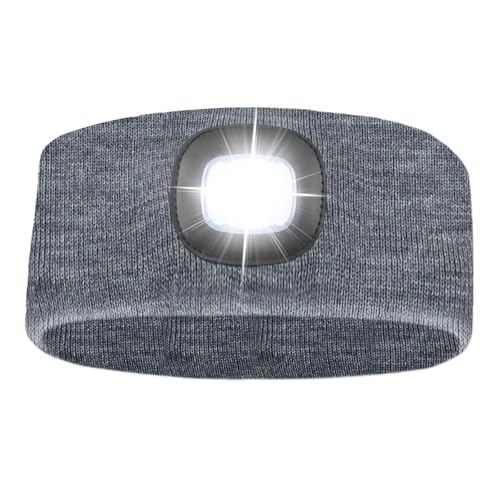 AWSOLAR LED Stirnband mit Licht, Wärmendes Weiches LED Stirnband mit USB Ladefunktion Lustige Geschenke für Papa Mama Freundin Großvater Oma