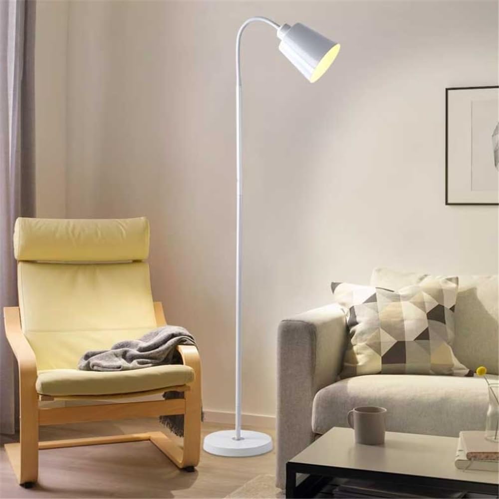 Lampa podłogowa Biała nowoczesna lampa stojąca do gabinetu, sypialni, biura, podłogowa czytania w salonie