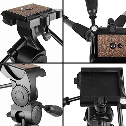 Walimex pro WAL-6702 Pro Stativ mit FT-6653H Neiger – Sehr stabiles Dreibein Fotostativ, 12 kg Traglast, hochwertiger 3… – Bild 8