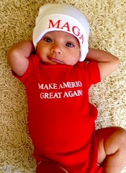 Amazon.com: Donald Trump Make America Great Again Baby Bodysuit and MAGA  Rib Cap (Newborn, Blue): Clothing, Shoes & Jewelry
