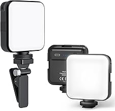 MAHOSTAV LED Video Light for Phone, Camera, Laptop, Meeting, Photography, and Lighting, with Clip & Type C, Dimmable & Rechargeable for Selfie Stick Tripod, 2000mAh, 4.5W