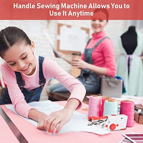 Portable Handheld Sewing Machine, DeeCozy Mini Hand Sewing Machinesfor Beginners Adult Small Sewing Machine Kids Sewing Machine Hand Sewing Machines for Clothes Fabrics Cutain DIY Home Travel