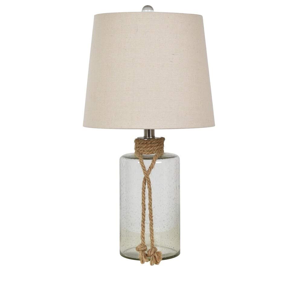 Crestview Collection 23" Glass/Rope Table LAMP, 1 PC UPS PK, 1.27' Household Furniture