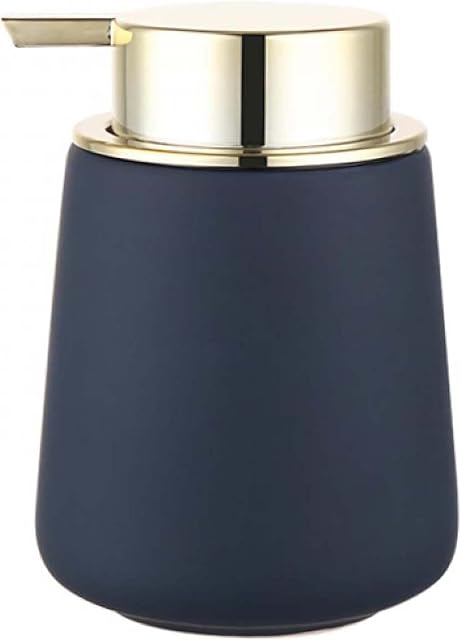 Ceramic Soap Dispenser Hand Pump Lotion Dispenser Hand Soap Dispensers Dish Soap Container for Kitchen Bathroom Countertop Home Decoration (Dark Blue(Gold Pump))