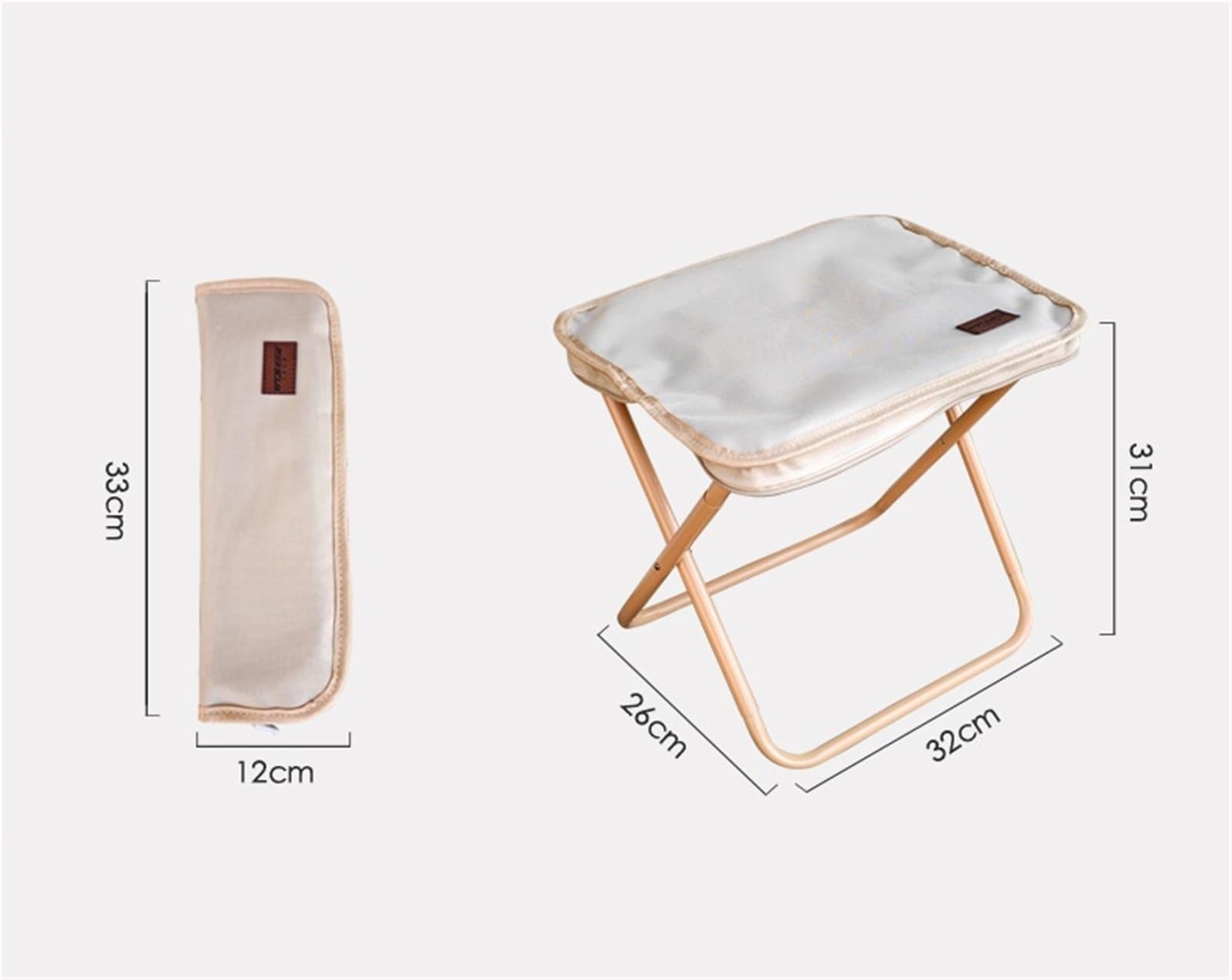 Outdoor Portable Folding Chair Camping Spring Outing Stool with Built-in Storage