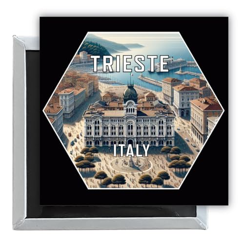 Imán de nevera decorativo Trieste Italy 2.5x2.5 pulgadas miniatura 1