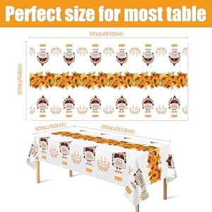 OHOME 3 Pack Thanksgiving Tablecloth - Disposable Fall Thanksgiving Party Supplies, Rectangular Plastic Tablecloths 54" x 108" for Thanksgiving Table Decor OHOME 3 Pack Thanksgiving Tablecloth Disposable Fall Thanksgiving Party Supplies Rectangular Plastic Tablecloths 54 x 108 for Thanksgiving Table Decor