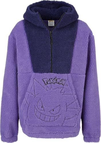 Pokémon Ectoplasma - Polaire Homme Sweat-Shirt zippé à Capuche Lilas M