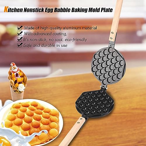 Bubble Waffle Maker Pan, Commercial Egg Waffle Maker Double Side Cake Mold for Breakfast Lunch Household Cafe Restaurant Cake Shop - Image 4