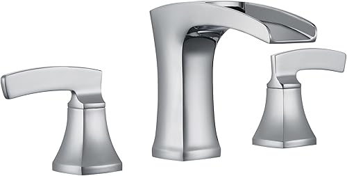 Miniatura 8 de Lexdale Grifo de lavabo de baño, juego central de 2 asas, grifo de baño de latón negro con drenaje desplegable y líneas de suministro