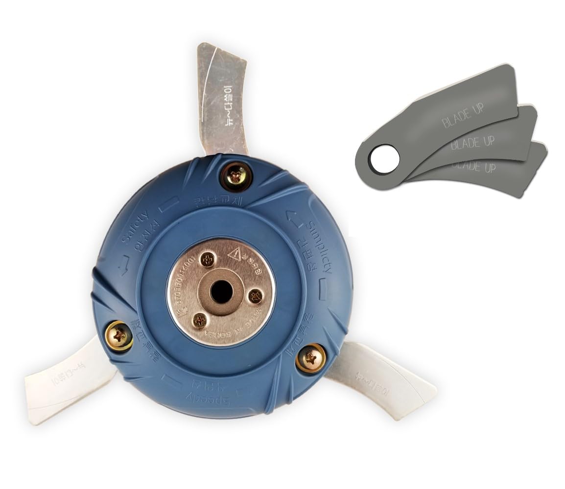 Trimmer Head with Replacement Blades Bundle - Metal Blade Weed Wacker and Brush Cutter Attachment, Compatible with Most Straight Shaft String Trimmers