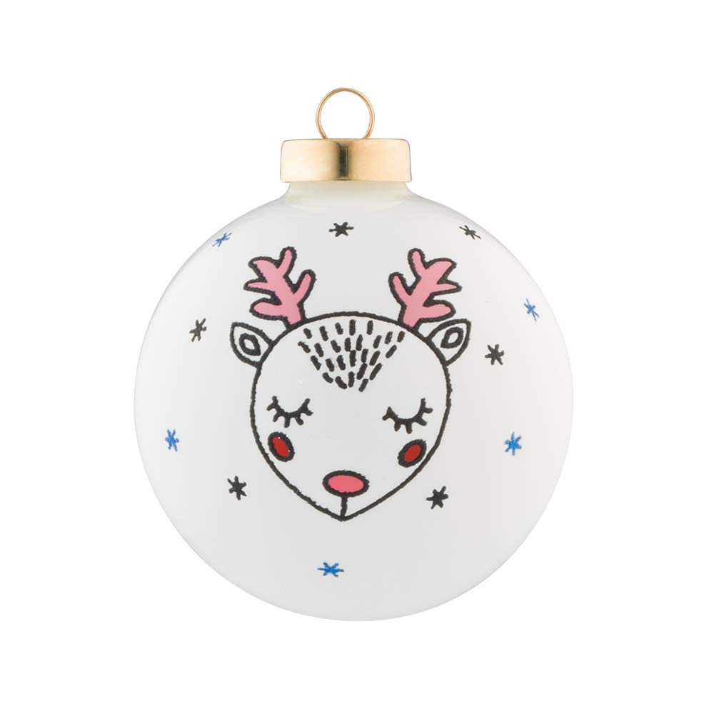 kat + annie Ornament, White, Black