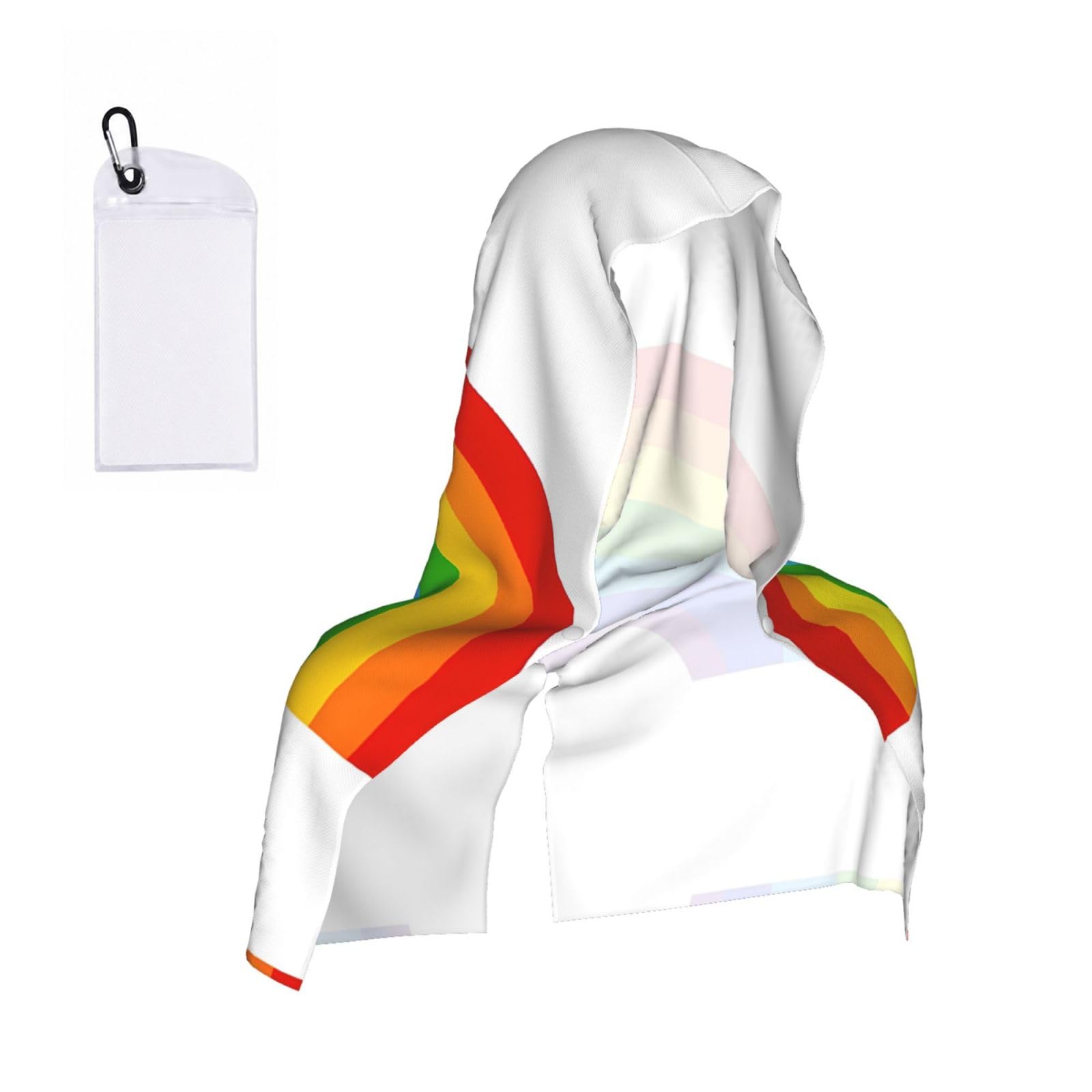 ESNAIUVCD Rainbow Printed Print Multifunctional Cooling Hoodie Bandana Portable Sweat Absorbing Design For Beach Workouts Exercise Heat Relief Accessories