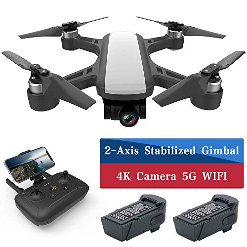 CFLYAI Dream01 FPV Drone with 4K Camera FHD Live Video Stabilized 2-axis Gimbal 5G WiFi GPS Return Home Portable Mini Drone with Brushless Motors with 2 Batteries