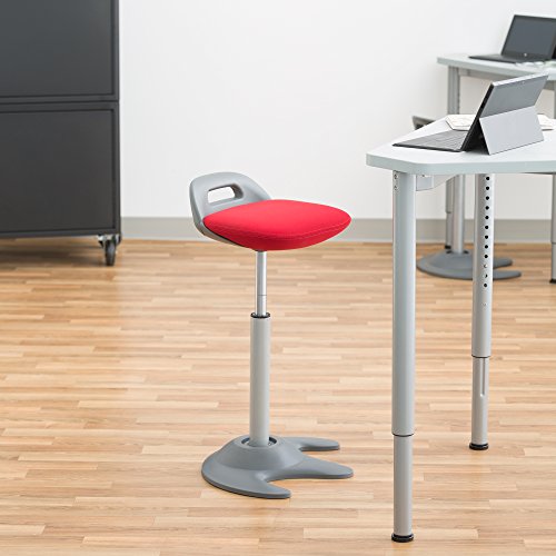 Image of Learniture Sit-to-Stand Active Motion Perch Stool, Red /Grey Seat LNT-NES3021RD-SO