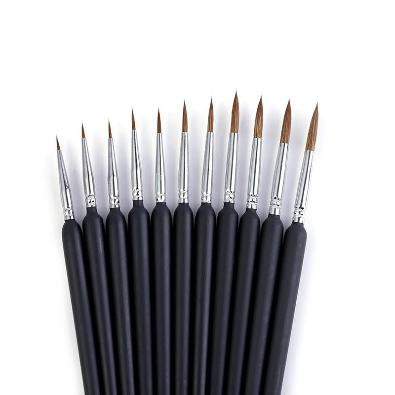 Ensemble de pinceaux d'art Gouache 12 pièces en Cheveux Nylon
