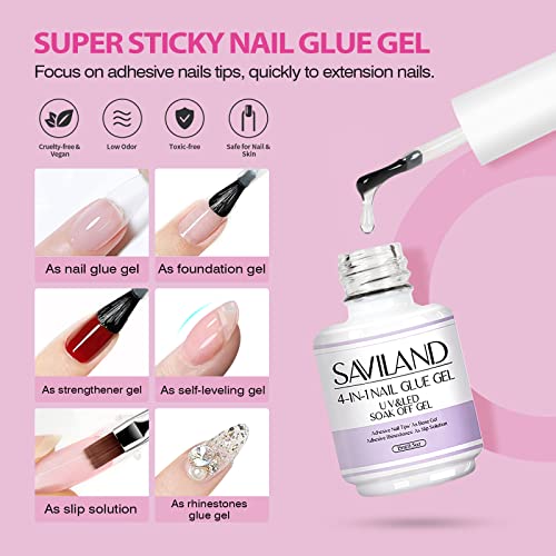 Saviland US3QT0093 Almond Gel X Nail Kit - Nail Drill Kit U V Lamp For Nail 500Pcs Nail Tips And Glue Gel Kit Easy Use Manicure Tool For Nail Design At Home Nail Kit thumb #5