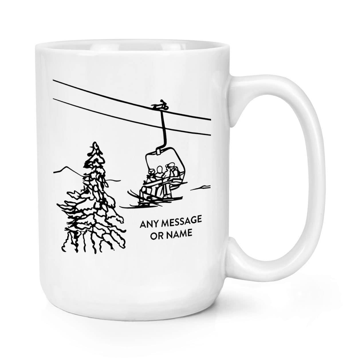 Personalised Ski Lift 15oz Large Mug Cup