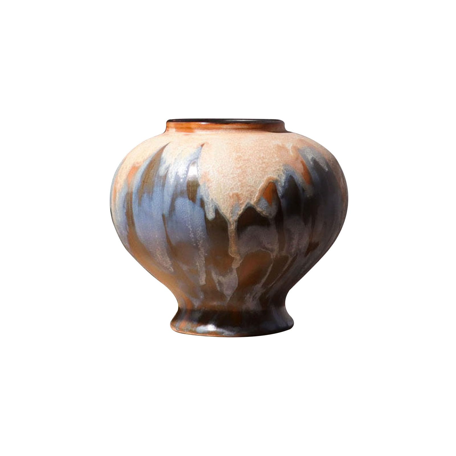 Nzzkoides Colorful A Oil Painting Style Ceramic Vases, Creative Decorative Vases, Ornaments For Living Room, Bedroom, Hotel, Balcony, Villa, Farmhouse(Size:24 * 24 * 22Cm,Color:colorful A)