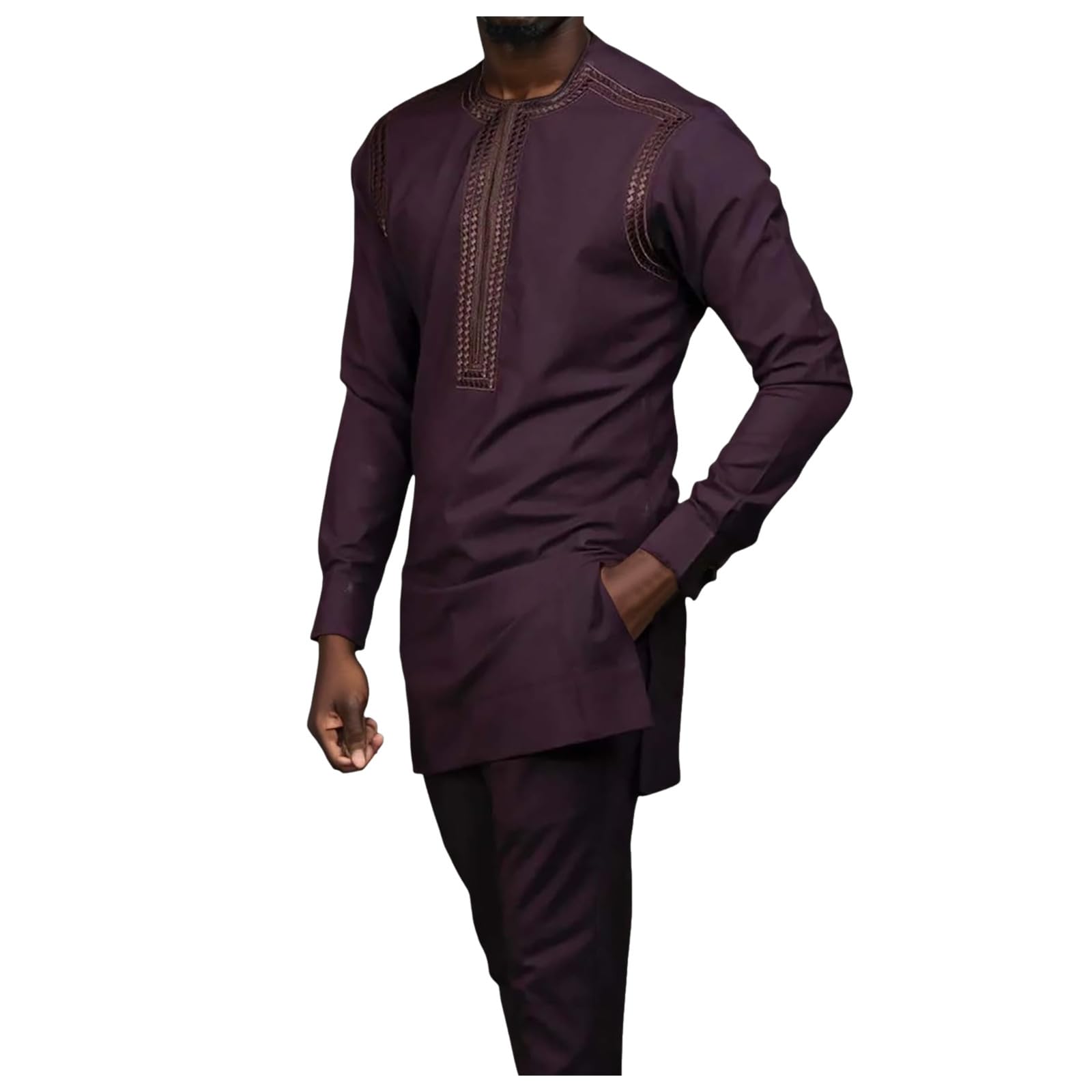 Traje africano para hombre ropa africana conjunto de 2 piezas traje casual acogedor traje de dos piezas de manga larga mankara traje tradicional
