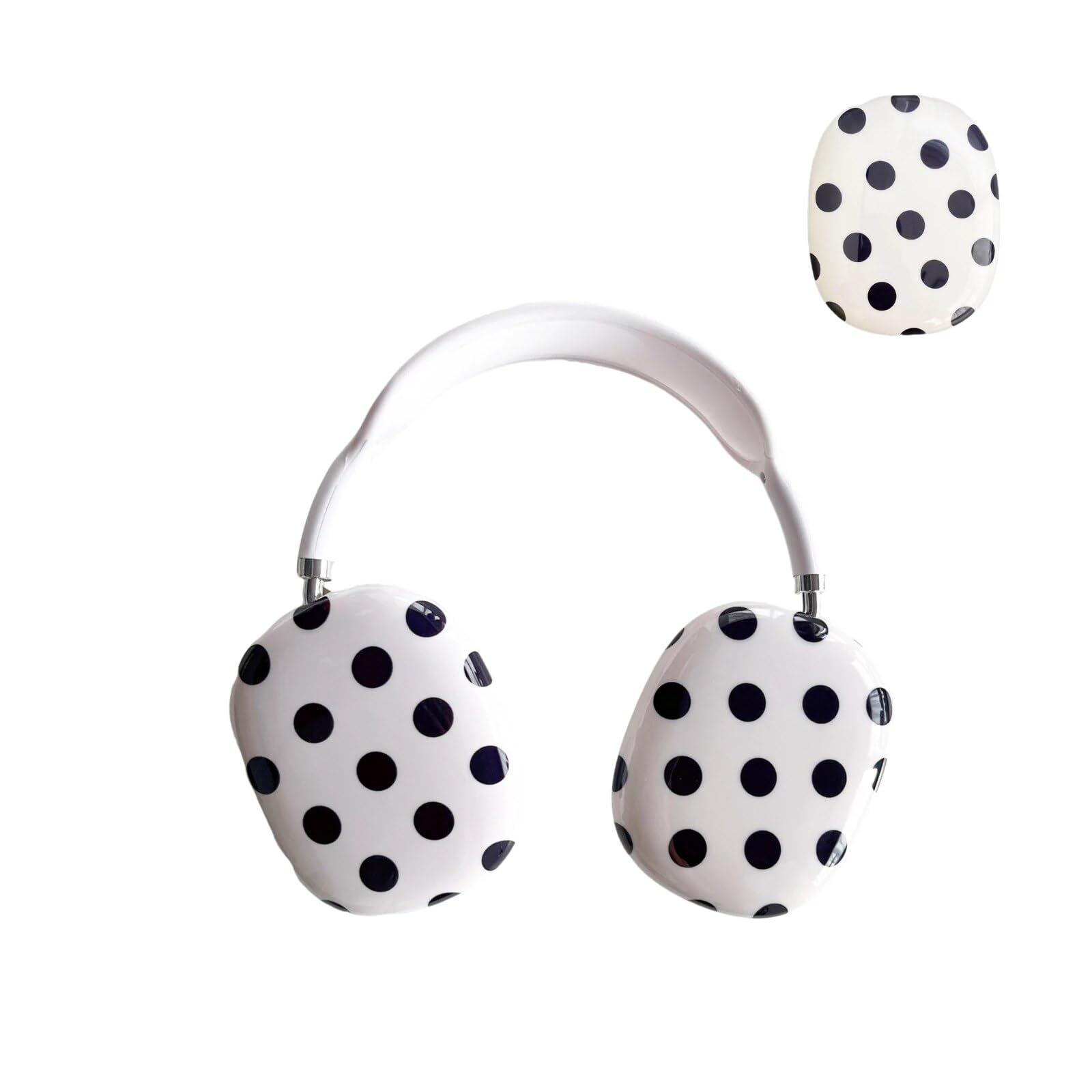 Case Compatible with AirPods Max Headphones, Soft TPU Cute Polka Dots Pattern Anti-Scratch Protective Ear Cup Covers Headphone Cases for Woman Kids